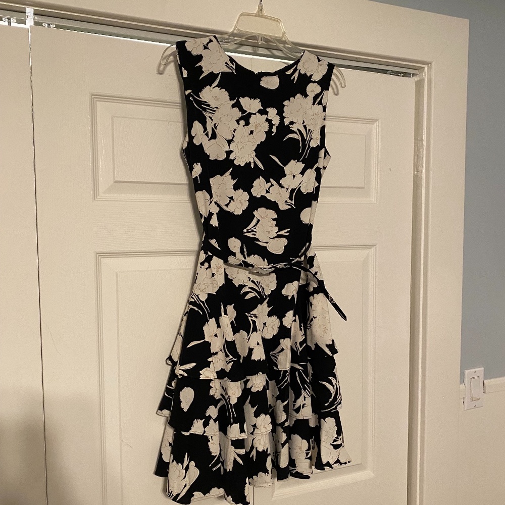 Ralph Lauren Sleeveless Belted Floral Dress Size 4